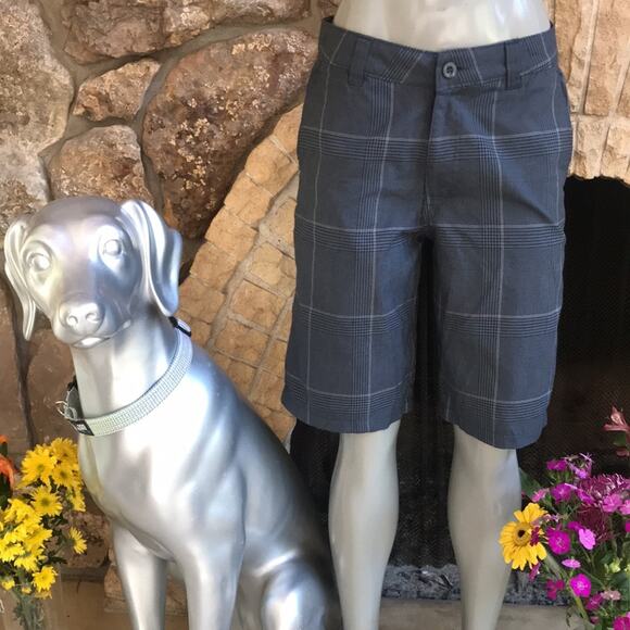 O'Neill Bermuda Plaid Polyester Viscose Shorts Blue Men's Size 30 - Picture 4 of 6